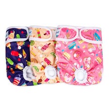 Female Dog Diapers, 3 Pack Washable Dog Diapers Female for Dogs in Heat Reusa...