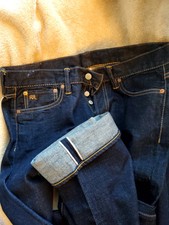 R. Lauren WOMENS RRL Selvedge Low Rise Denim Jeans 30x34 Button Fly Made in USA