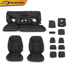 Seat Covers Full Kit Black Fit For 2019-2021 Chevy Silverado 150025003500 Lt