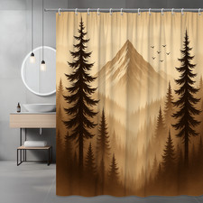 Mountain Landscape Shower Curtain - Rustic Nature Decor
