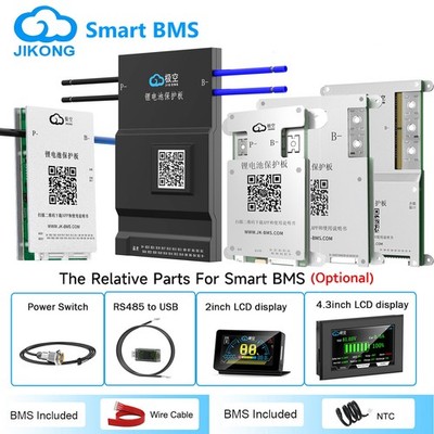 JK BMS 4S-24S 12V-72V 40A-200A Li-ion LiFePo4 Smart mit Active Balance BMS in BT