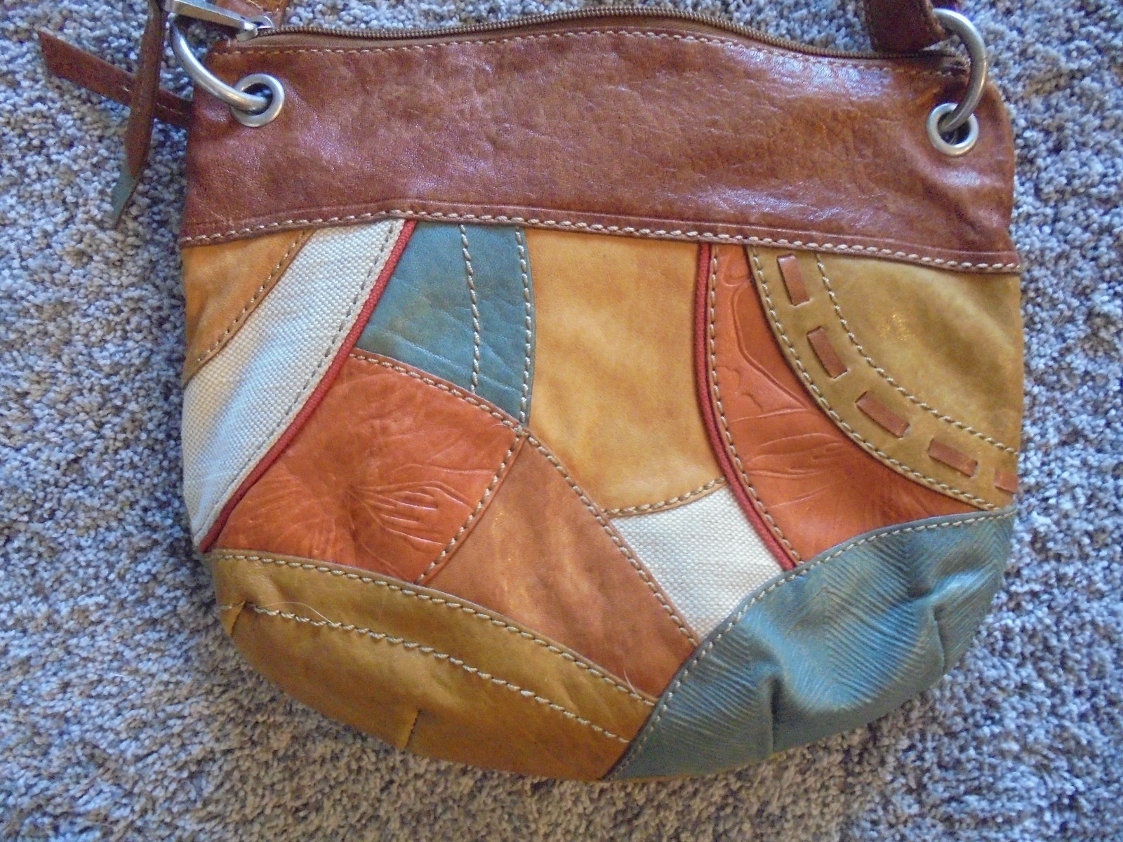 FOSSIL VINTAGE LEATHER PATCHWORK ADJUSTABLE STRAP… - image 11