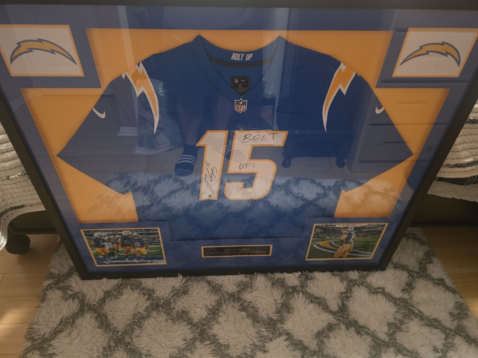 1/1 Ladd Mcconkey Framed Autographed Signed Jersey Custom Beckett COA. 