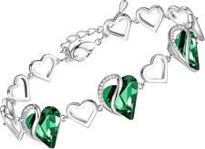Infinity Love Heart Bracelet with Birthstone, Silver Jewelry Gift for Her