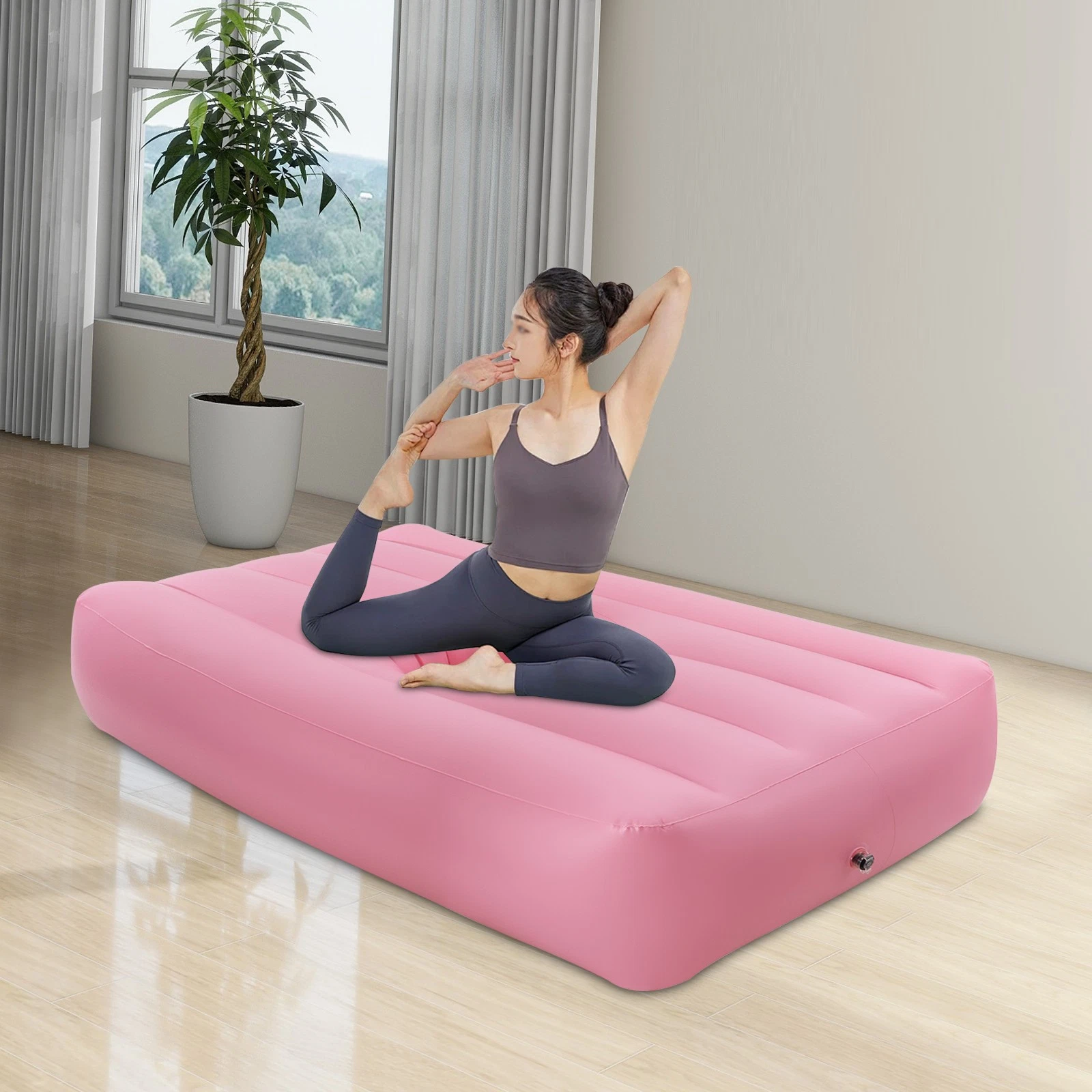 Foldable Inflatable Mattress w/ Reusable Electric Air Pump Post Surgery Recovery