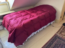 La Crosse Twin Down Comforter, Cranberry, Xtra Warm, Xtra Long, Company Store