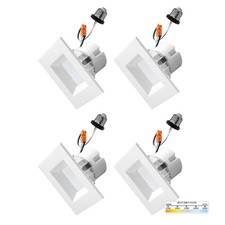 Nuwatt 4 Pack 4 Inch Retrofit Led Square Recessed Lighting 5Cct