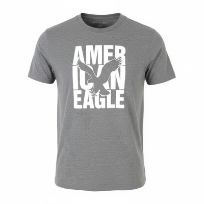 American Eagle Outfitters Herren T-Shirt S Grau Melange Classic Fit Kurzarm