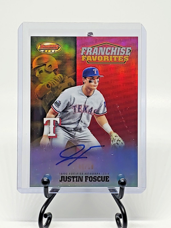Justin Foscue 2020 Bowman's Best #FFAJF Franchise Favorites Autograph Gold #/50