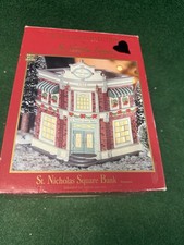 St. Nicholas Square Bank Village Collection Lighted Building 2000 In Box