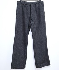 French Vintage 1960s Grey Work Chore Wool Pascal Style Pants LE MOUSQUETAIRE W32