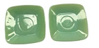 Vintage Fire-King Jadeite CHARM Saucer Square Green Anchor Hocking 1950s MCM x 2