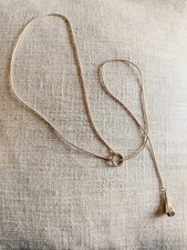 HM Lariat Necklace Gold Tone Snake Chain