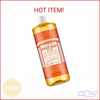 Dr. Bronner's Pure-Castile Magic Soap Liquid (Tea Tree, 32 Ounce)   Made with Re