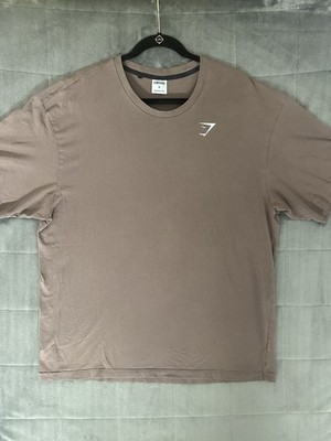 Gymshark Critical T-Shirt Mens Sz XL Brown Athletic Workout Exercise Gym Running