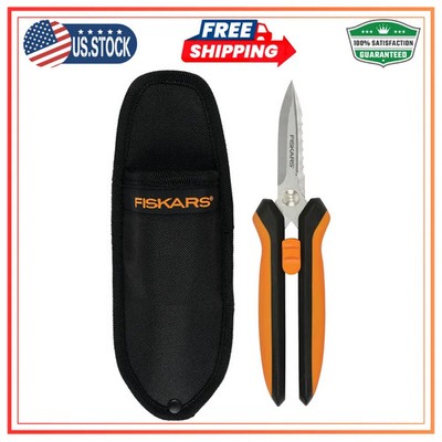 Fiskars 8 Inch SoftGrip Pruning Shears Multipurpose Garden Snips with Sheath
