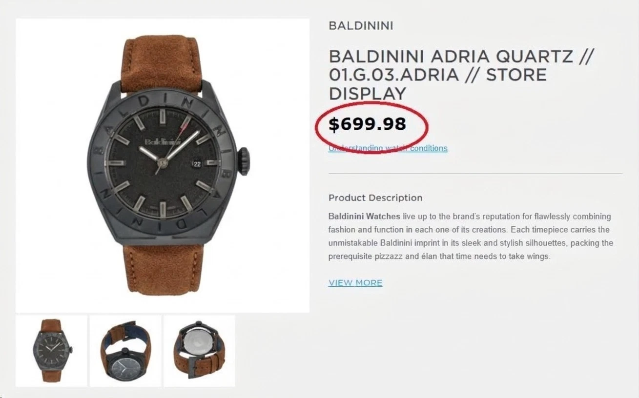 Baldinini Adria SWISS Made Quartz Men's Wristwatch Bioplastic Polymer w/ Box image 2