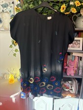 Whistles Black Sequin Dress Size 10