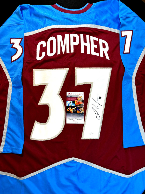 J.T. COMPHER SIGNED #37 CUSTOM JERSEY - Size XL (JSA W/Card) Colorado Avalanche