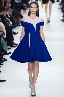 Christian Dior 2014 AW Raf Simons Pink Blue Layered Dress IT 34 XS  SR2385