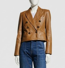 Veronica Beard Women Brown Nevis Lambskin Lea...