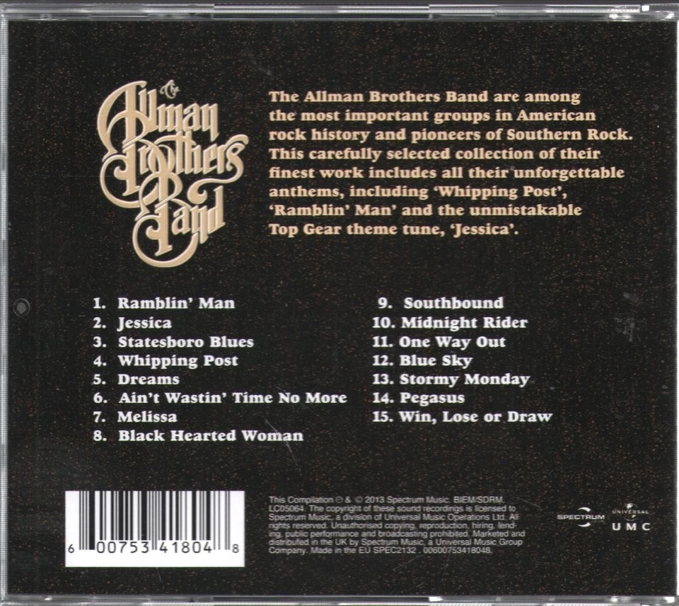 Allman Brothers Band Midnight Rider: Die Essentielle Sammlung CD UK Universal - Bild 2 von 2