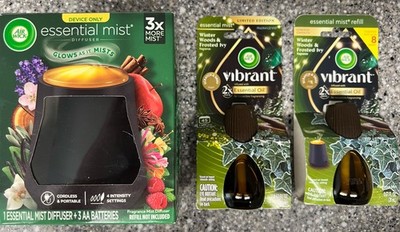 WOW! Essential Mist Device & 2 Winter Woods & Frosted Ivy Refills FAST FREE SHIP