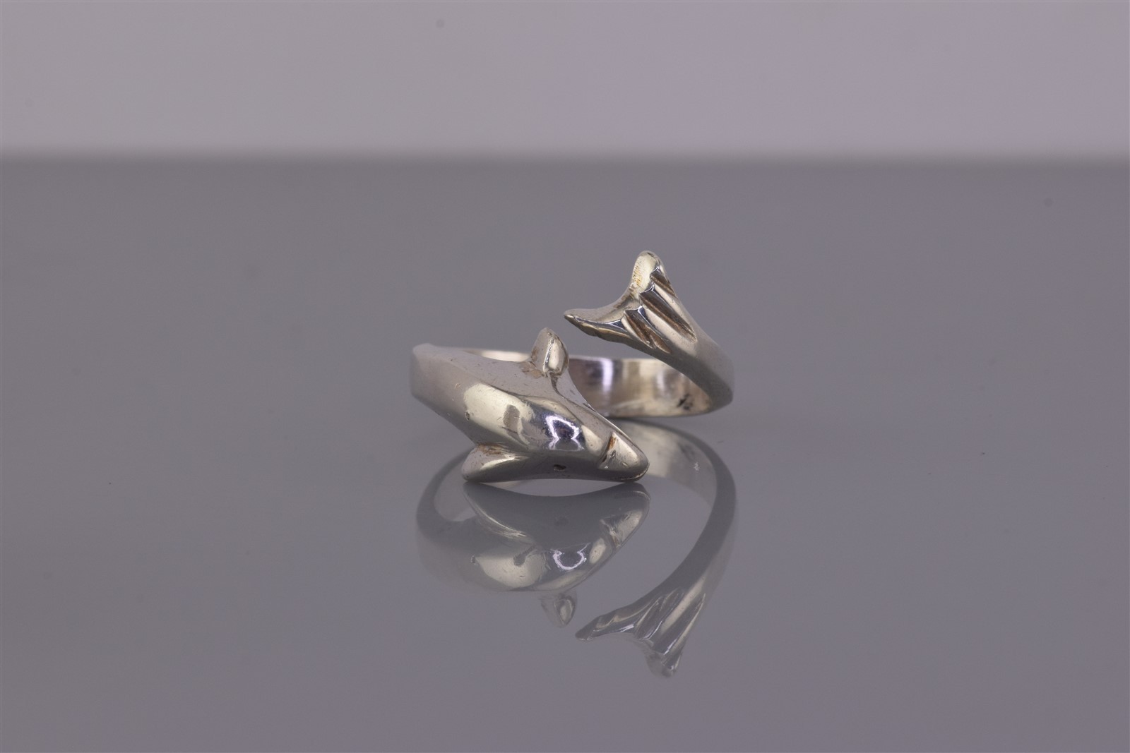 Sterling Silver Dimensional Wrap Around Dolphin S… - image 1