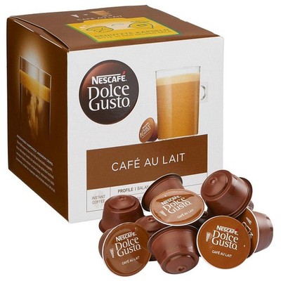 NESCAFÉ DOLCE GUSTO  CAFÉ AU LAIT Kaffeekapseln, Robustabohnen kräftig, 16...