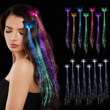 15 Pack Led Light up Fairy Hair Accessories Braid Extension Clips for Women Girl