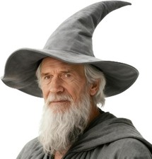 Adult Gray Wizard Hat Halloween Witch Large Sorcerer Costume Hats Accessory