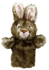Wild Rabbit Hand Puppet Toy, The Puppet Company Realistic Plush Animal Brown 12”