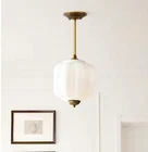 CKENSU Milk Glass Ceiling Light Fixture - Antique Brass