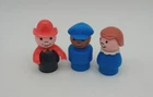 Fisher-Price Little People Lot of 3 – Firefighter, Police Officer & Girl – Vtg