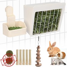RUBYHOME Rabbit Hay Feeder Guinea Pig Food Bowl Adjustable Height Bunny Bundle