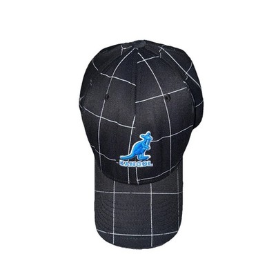 Kangol Flex Fit Black Windowpane Pattern w/Blue Logo Cap Men s SM/MD 