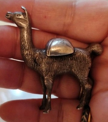 925 Sterling Silver 45 grams 2'' Alpaca Llama Figurine Peru vintage mark