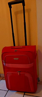 2-Rollen Trolley Rollkoffer Travelite 51 x 36 x 20 cm Handgepäck weich rot