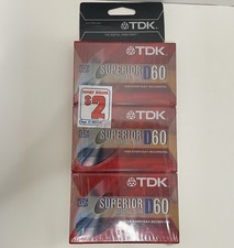 TDK D60 Superior Normal Bias Audio Cassette Tape Lot Of 3 New, Sealed
