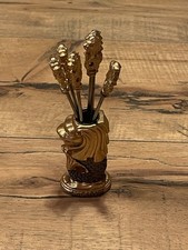 Singapore Vintage Retro Cocktail Forks Appetizer Picks (6) Lion Fish Tail Decor