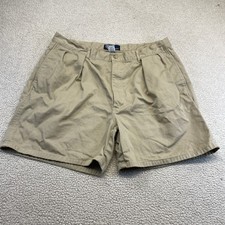 Vintage Polo Ralph Lauren Mens 38 6" Pleated Chino Shorts Khaki Tan