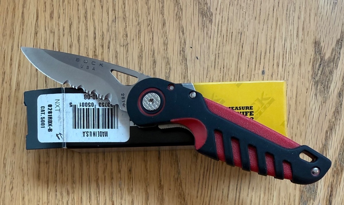 BUCK 281 RED NXT KNIFE NEVER USED IN BOX N8 | eBay