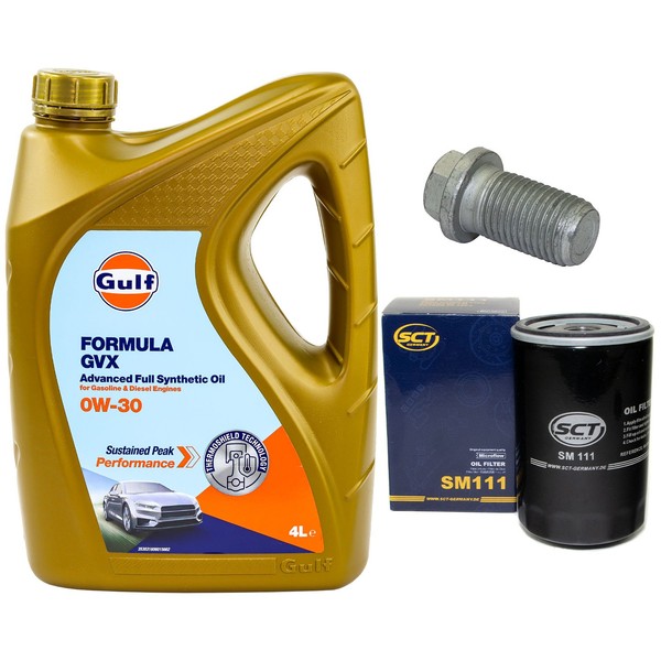 MotoröL Filter Set 0W-30 4 Liter + ÖLablassschraube FüR VW Passat Variant 1.8 T-image