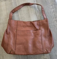 American Leather Co. Avery Hobo Brown Pebbled Leather Purse Bag
