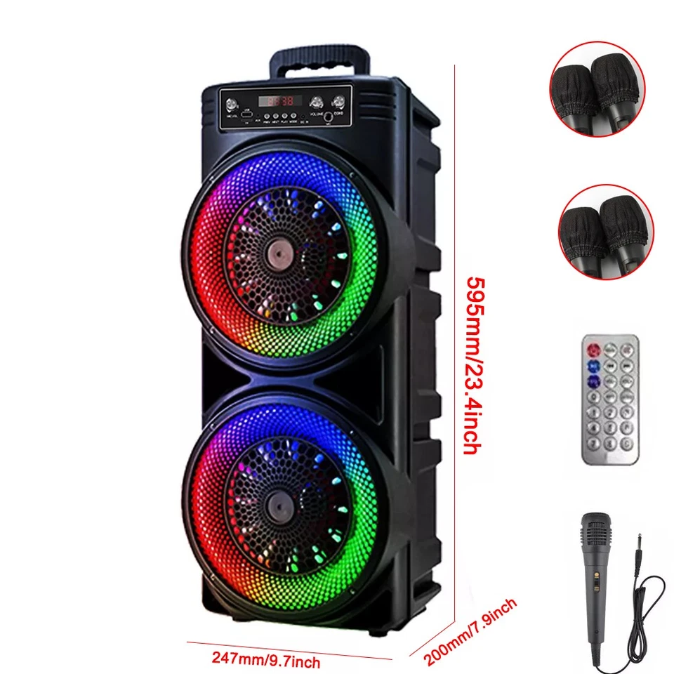 6000W Portable Bluetooth Speaker Sub Woofer Heavy Bass Sound System Party Mic UK - Image 2 of 4