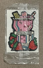NIP Vintage 80s Scratch Sniff Sticker Mello Smellos STRAWBERRY SHAKE SCENTED NEW