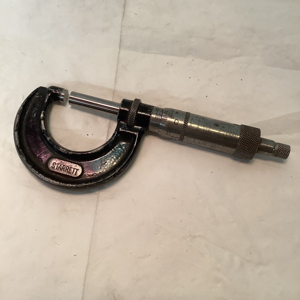 Starrett 1 Inch Micrometer I-64 015625 Vintage USA Made Quality