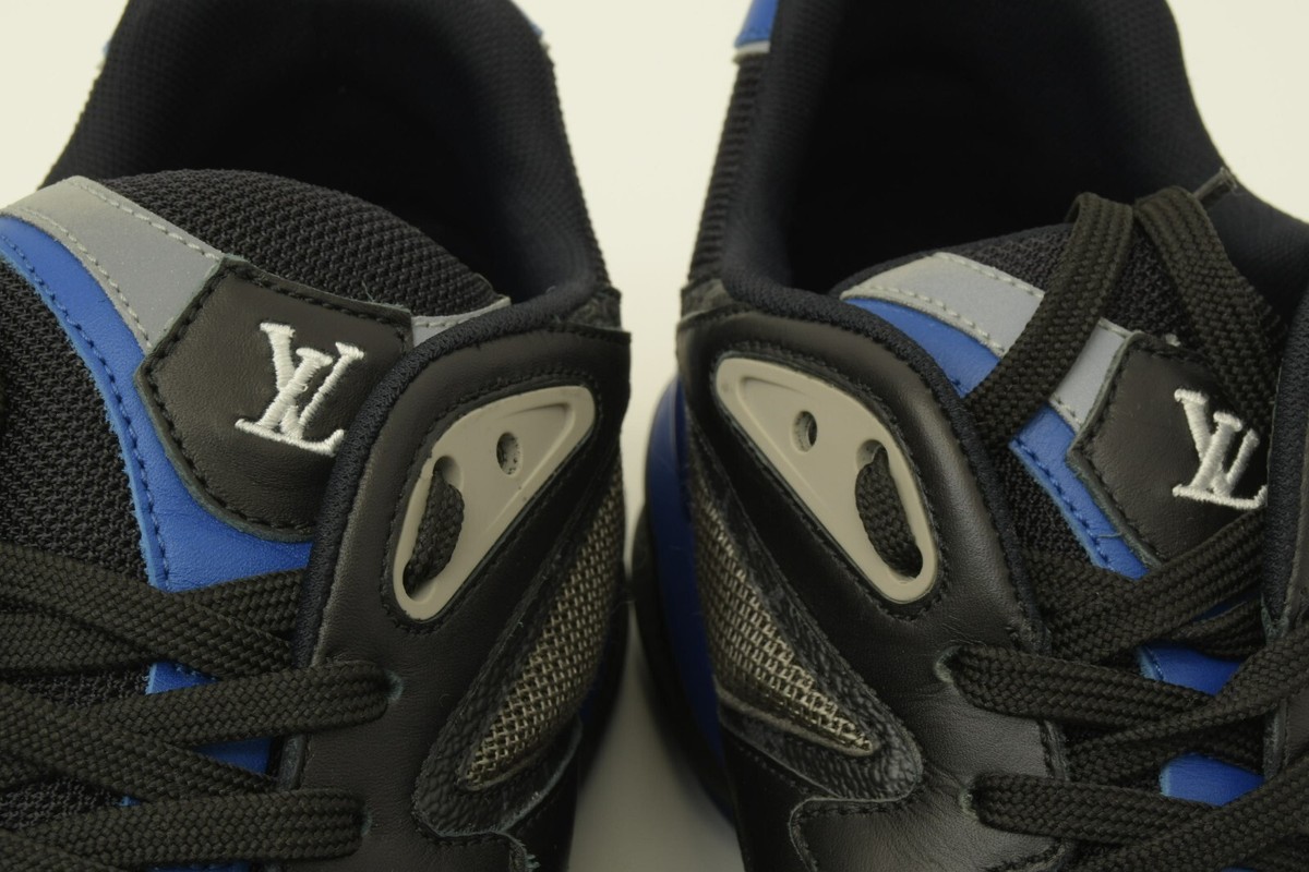 Authentic Louis Vuitton Trainer Black Blue Sneakers FD 0210 Shoes