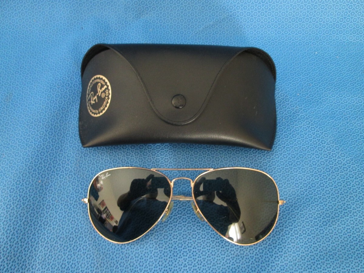 Ray Ban Aviator Sunglasses Model 3025 58mm Large Gold Frame 