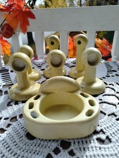 MCM Yellow Fixtures Ceramic Toothbrush Holder Cup Towel Bar Holders Bathroom